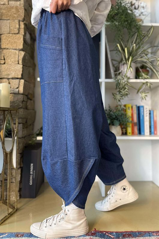 Essential Stretch Shelby Barrel Jean Dark Denim 